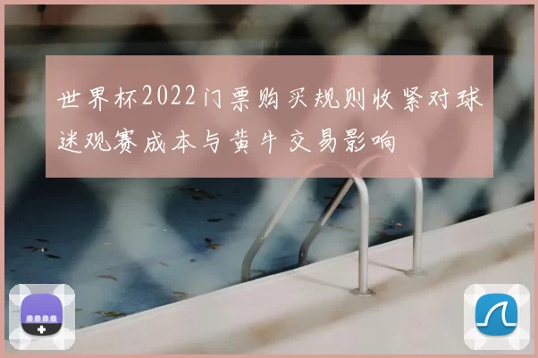 世界杯2022门票购买规则收紧对球迷观赛成本与黄牛交易影响